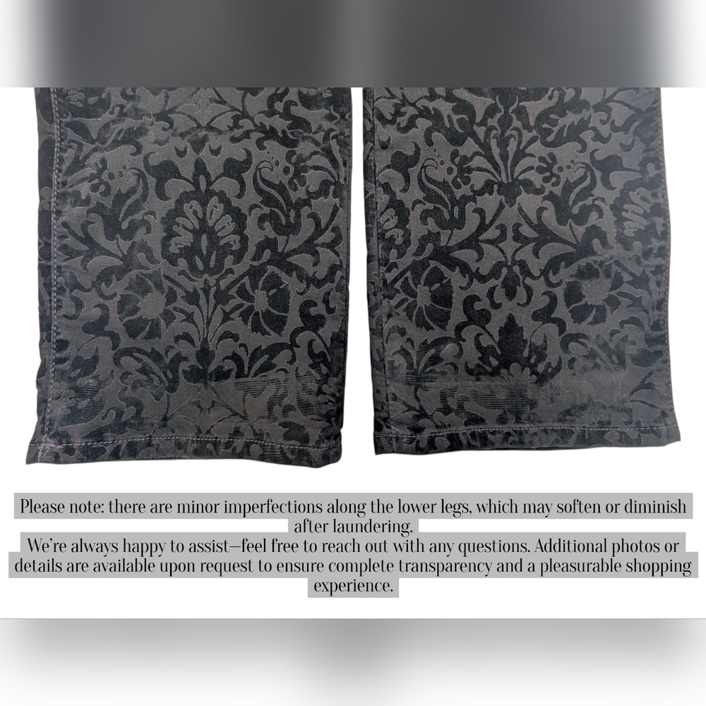 NWT LRL Midnight Damask Black Jeans Size 12 Floral Pattered Classic Straight Fit - Picture 15 of 16